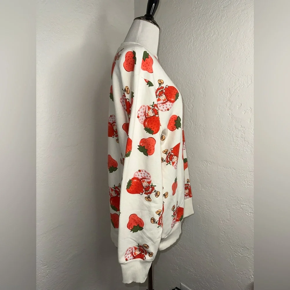 Strawberry Shortcake Ivory Retro Pullover Sweatshirt S/M - Picture 4 of 9